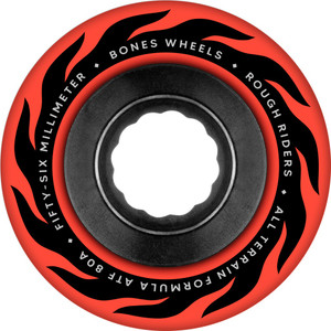 Bones Atf Rough Rider Eternal Flame 56mm 80a Red (set Of 4) - Skateboard Wheels