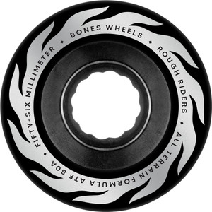 Bones Atf Rough Rider Eternal Flame 56mm 80a Black (set Of 4) - Skateboard Wheels