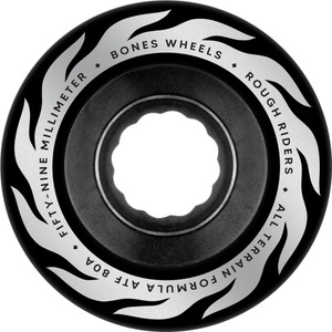 Bones Atf Rough Rider Eternal Flame 59mm 80a Black (set Of 4) - Skateboard Wheels