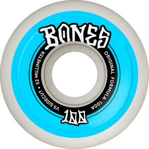 Bones 100s Og Formula Sidecut V5 52mm 100a (set Of 4) - Skateboard Wheels