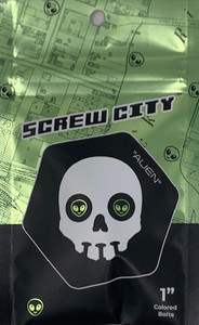 Screw City Hardware Green Alien 1"