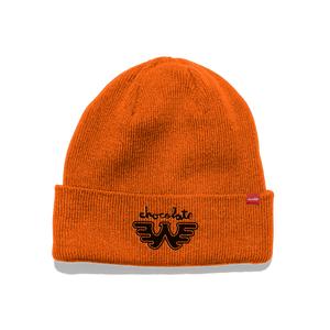 Chocolate Waylon Jennings W Tight Cuff Beanie Orange
