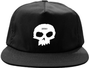 Zero Single Skull Snapback Hat Black -  Skateboard Hat