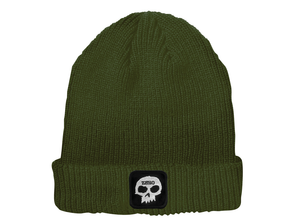 Zero Single Skull Patch Beanie Olive