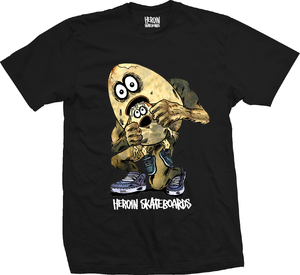 Heroin Egg Eater Black Ss L - Skateboard Tshirt