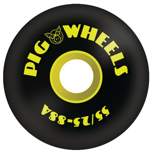 Pig Rt's Black 55mm 88a (set Of 4) - Skateboard Wheels