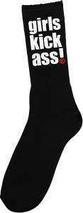 Foundation - Girls Kick Ass Crew Socks Black 1pr - Skateboard Socks