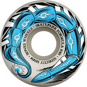 Bones Wheels - Spf P5 Scorpeedo 56mm 84b Wht W/blu - Skateboard Wheels (Set Of Four) Bones Wheels - Spf P5 Scorpeedo 56mm 84b Wht W/blu - Skateboard Wheels (Set Of Four)