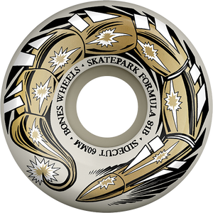 Bones Wheels - Spf P5 Scorpeedo 60mm 81b Wht W/gold - Skateboard Wheels (Set Of Four) Bones Wheels - Spf P5 Scorpeedo 60mm 81b Wht W/gold - Skateboard Wheels (Set Of Four)
