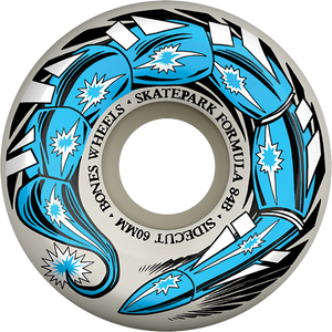 Bones Wheels - Spf P5 Scorpeedo 60mm 84b Wht W/blu - Skateboard Wheels (Set Of Four) Bones Wheels - Spf P5 Scorpeedo 60mm 84b Wht W/blu - Skateboard Wheels (Set Of Four)