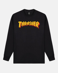 Thrasher Stacked Black Ls M