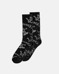 Thrasher Gonz Logo Socks Black/white - Skateboard Socks