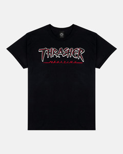 Thrasher Slash Black Ss L - Skateboard Tshirt