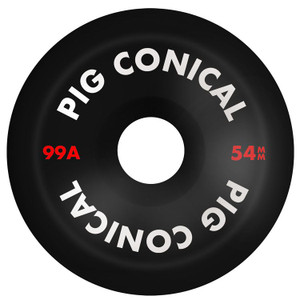Pig Conical 54mm 99a Black (set Of 4) - Skateboard Wheels