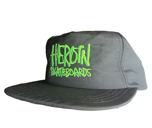 Heroin Script Nylon Snapback Hat Black/green - Skateboard Hat