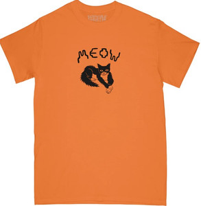 Meow Cross Paws Tangerine Ss S - Skateboard Tshirt
