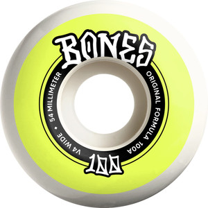 Bones 100s Og Formula Widecut V4 54mm 100a (set Of 4) - Skateboard Wheels Bones 100s Og Formula Widecut V4 54mm 100a (set Of 4) - Skateboard Wheels