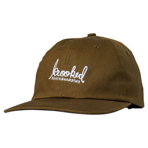 Krooked Skript Snapback Hat Brown/white - Skateboard Hat