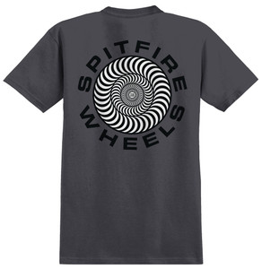 Spitfire Classic 87 Swirl Fill Charcoal Ss Xl - Skateboard Tshirt