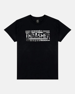 Thrasher Chrome Genuine Black Ss M - Skateboard Tshirt