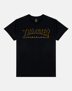 Thrasher Shadow Mag Logo Black Ss L - Skateboard Tshirt