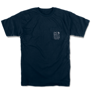 Glass House Projection Navy Pocket Ss L - Skateboard Tshirt