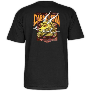 Powell Caballero Street Dragon Black Ss L - Skateboard Tshirt
