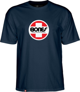 Bones Og Swiss Circle Navy Ss M - Skateboard Tshirt