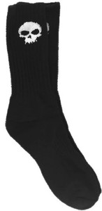 Zero Skull Black Crew Socks