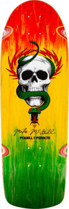 Powell Mcgill Skull & Snake Rasta Fade Shaped Deck 10.0 X 30.125 - Skateboard Deck