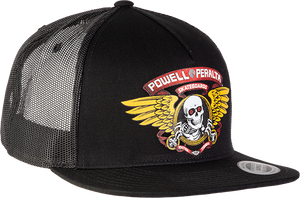 Powell Peralta - Winged Ripper Trucker Mesh Hat Adj-black - Skateboard Hat