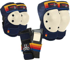 Triple 8 - 8 Saver 3/pk Pads Xs-pacific Beach Navy - Skateboard Pads