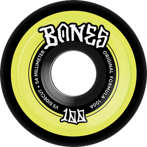 Bones Wheels - 100's Og V5 Color Sidecut 54mm 100a Blk/yel - Skateboard Wheels (Set Of Four) Bones Wheels - 100's Og V5 Color Sidecut 54mm 100a Blk/yel - Skateboard Wheels (Set Of Four)