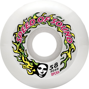 Opera - Sos Fire Mask Hardline Conical 58mm 101a Wht - Skateboard Wheels (Set Of Four)