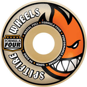 Spitfire - F499 Radial Full 54mm 99a Nat/org - Skateboard Wheels (Set Of Four)