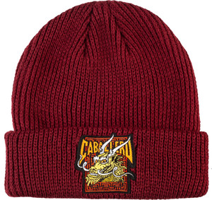 Powell Cab Street Dragon Beanie Forest Burgundy - Skateboard Beanie
