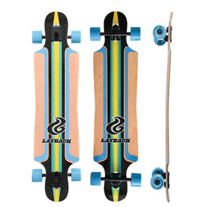 Layback Finish Line Blue Drop Through Longboard Complete 9.5 X 40.00 - Complete Skateboard