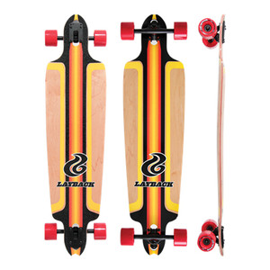 Layback Finish Line Red Drop Through Longboard Complete 10.25 X 39.00 - Complete Skateboard