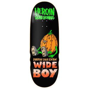 Heroin Team Pumpkin Spice Wide Boy Shaped Deck 10.75 - Skateboard Deck