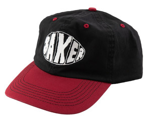Baker Sprayed Oval Snapback Hat Black/red - Skateboard Hats