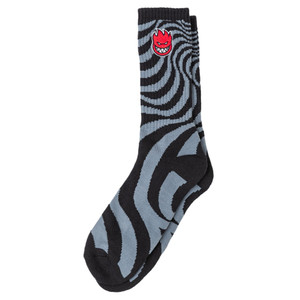 Spitfire Bighead Fill Emb Swirl Socks Black/charcoal - Skateboard Socks