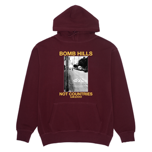 Gx1000 Bomb Hills Not Countries Burgundy/yellow Hd/swt M - Skateboard Sweatshirt