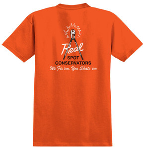 Real Spot Conservators Orange Ss L - Skateboard Tshirt