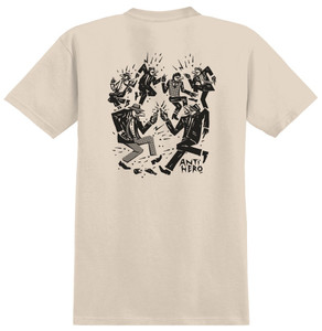 Anti-hero Ruder Bwoys Ringspun Bone/black Ss Xl - Skateboard Tshirt