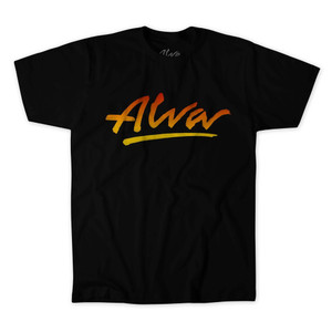 Alva Og Logo Flame Fade Black Ss M - Skateboard Tshirt