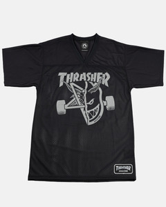 Thrasher X Spitfire Thrash & Burn Football Jersey Black Xxl