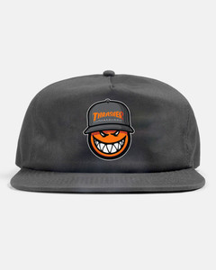 Thrasher X Spitfire Sf Loc Snapback Charcoal - Skateboard Hat