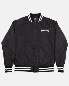 Thrasher Mag Logo Dugout Jacket Black/white Xl - Skateboard Jacket