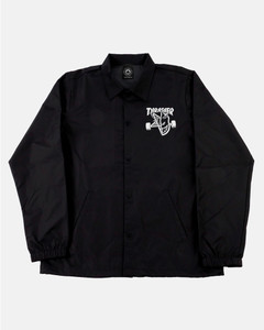 Thrasher X Spitfire Thrash & Burn Coach Jacket Black Xl - Skateboard Jacket