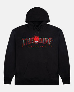 Thrasher X Spitfire Bighead Outline Black Hd/swt L - Skateboard Sweatshirt